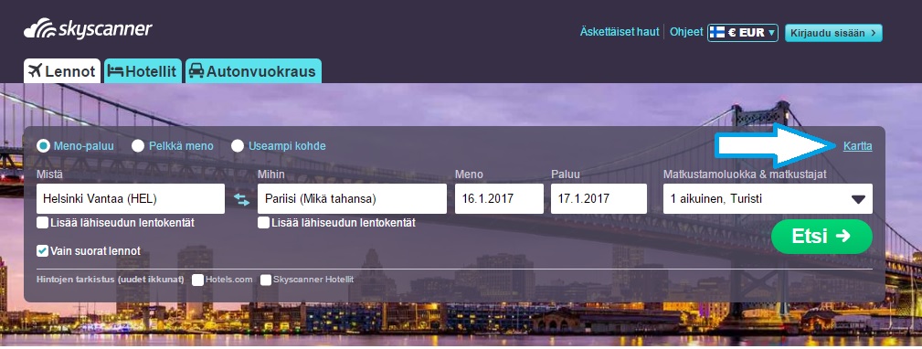 etsi kartta Etsi halpoja lentoja Skyscannerin karttahaun avulla | Skyscanner Suomi etsi kartta